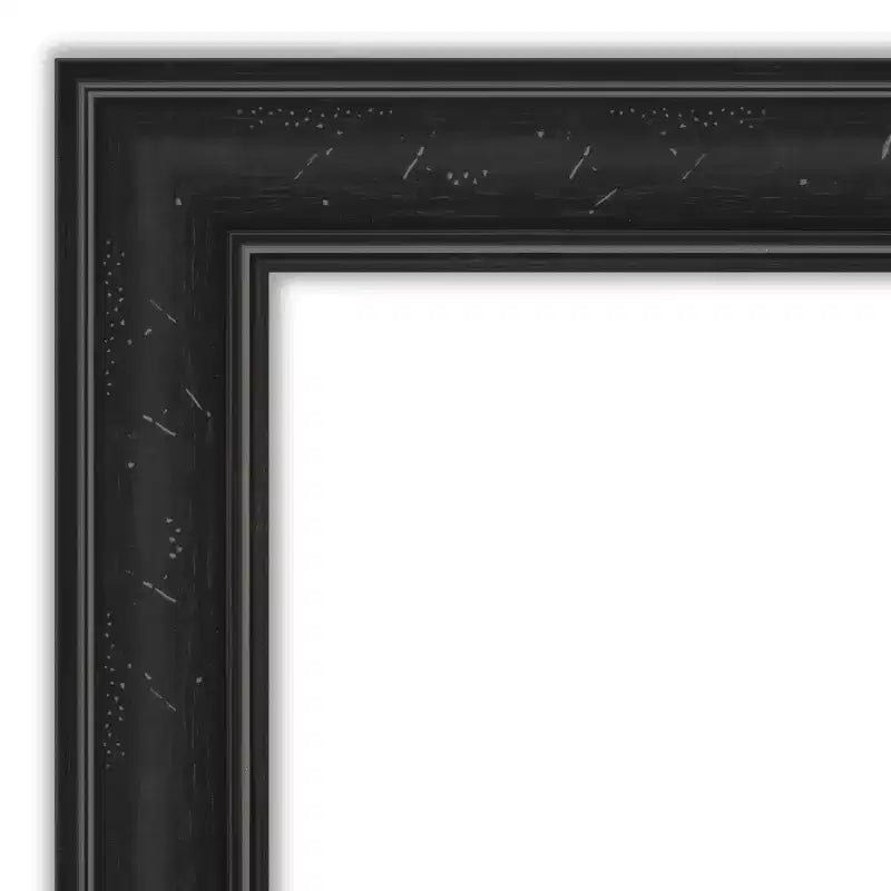 Miroir mural rectangulaire étroit Wreck noir de 22 po x 28 po sans biseaux : Moderne