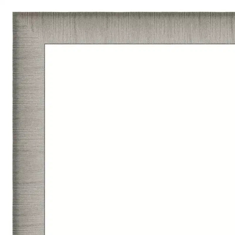 Miroir Mural de Salle de Bain Élégant Étroit Non Biseauté 29" x 29" en Étain Brossé - Carré, Fixation Murale, Quincaillerie Incluse