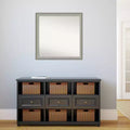 Miroir Mural de Salle de Bain Élégant Étroit Non Biseauté 29" x 29" en Étain Brossé - Carré, Fixation Murale, Quincaillerie Incluse