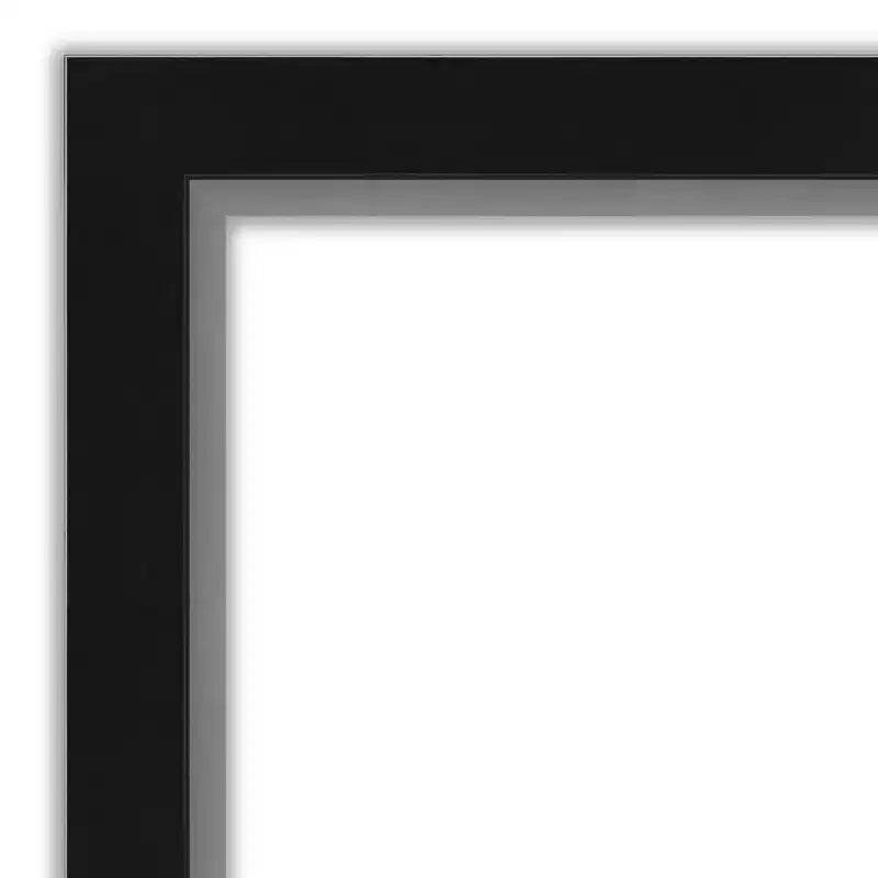 Miroir mural étroit noir argenté de 39 po x 27 po, sans biseau