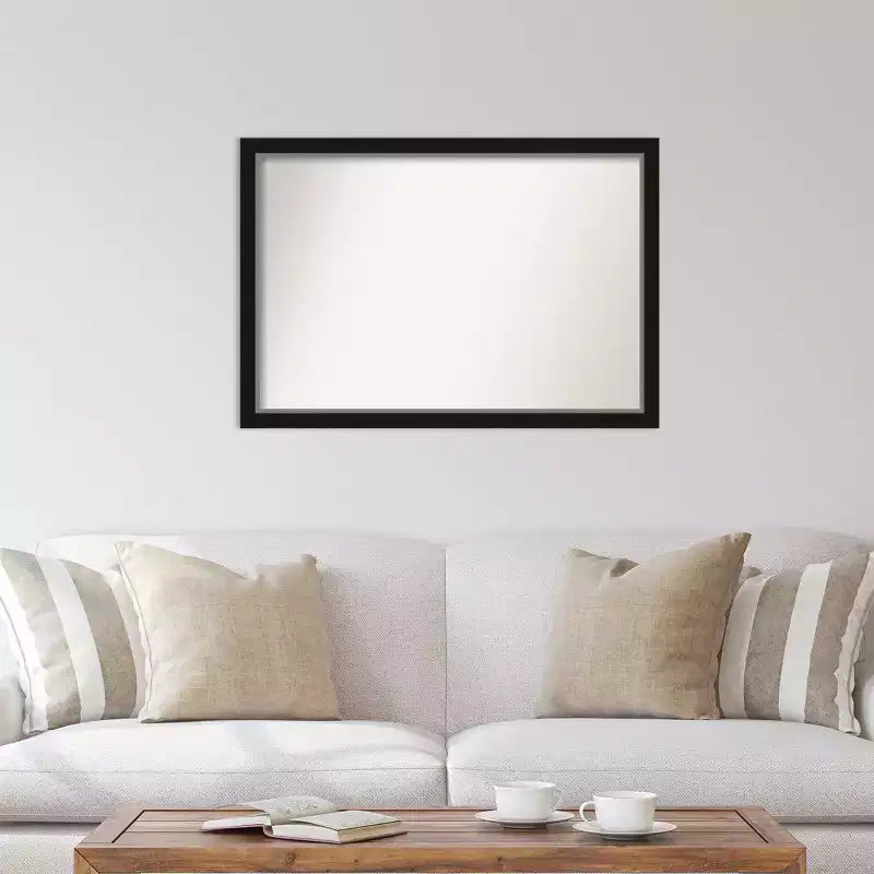 Miroir mural étroit noir argenté de 39 po x 27 po, sans biseau