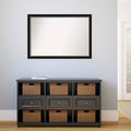 Miroir mural étroit noir argenté de 39 po x 27 po, sans biseau