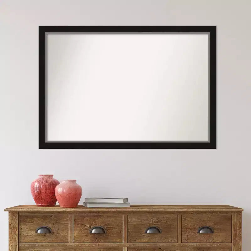 Miroir mural étroit noir argenté de 39 po x 27 po, sans biseau
