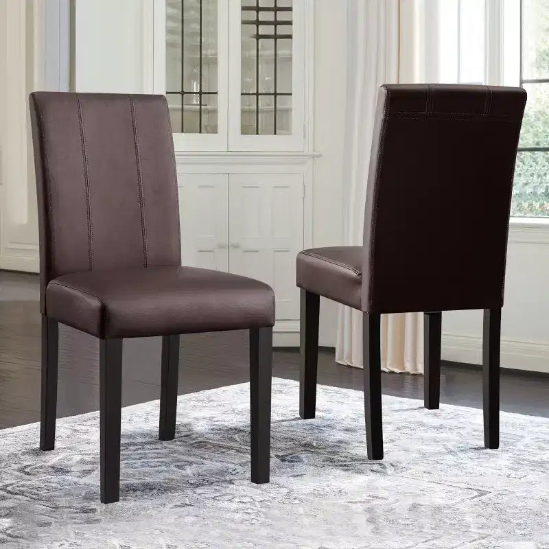 Chaise de salle à manger d'intérieur en similicuir, chaises modernes du milieu du siècle pour la maison