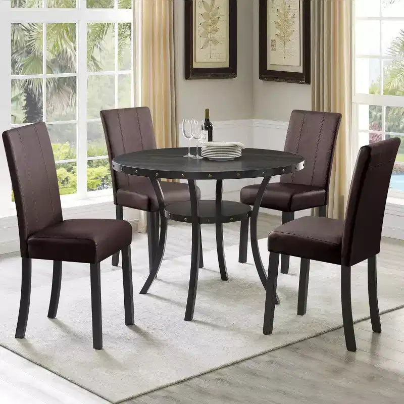 Chaise de salle à manger d'intérieur en similicuir, chaises modernes du milieu du siècle pour la maison