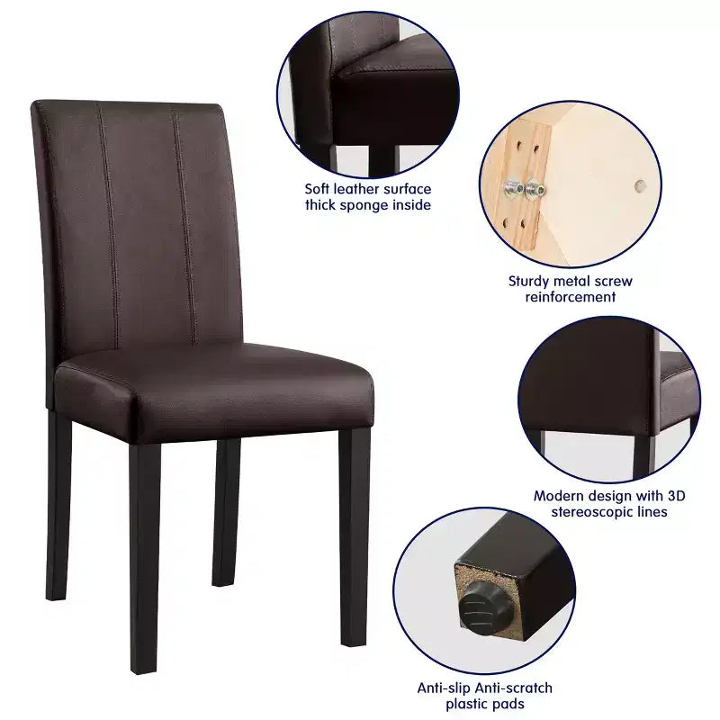 Chaise de salle à manger d'intérieur en similicuir, chaises modernes du milieu du siècle pour la maison