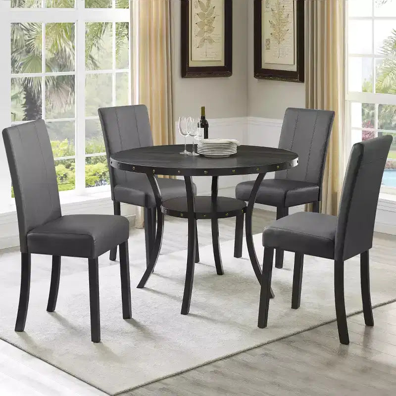 Chaise de salle à manger d'intérieur en similicuir, chaises modernes du milieu du siècle pour la maison