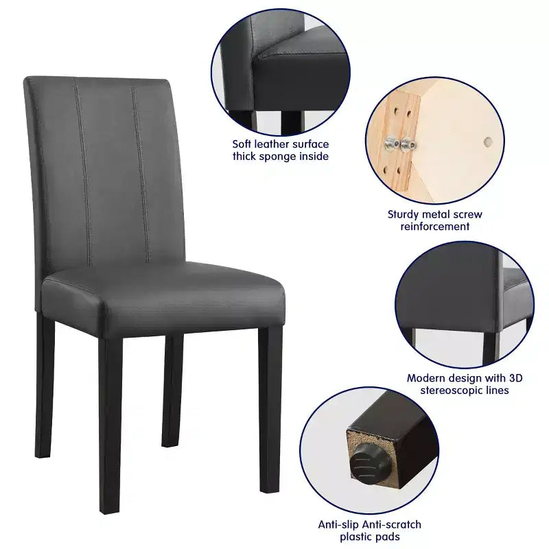 Chaise de salle à manger d'intérieur en similicuir, chaises modernes du milieu du siècle pour la maison