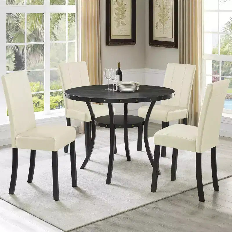 Chaise de salle à manger d'intérieur en similicuir, chaises modernes du milieu du siècle pour la maison
