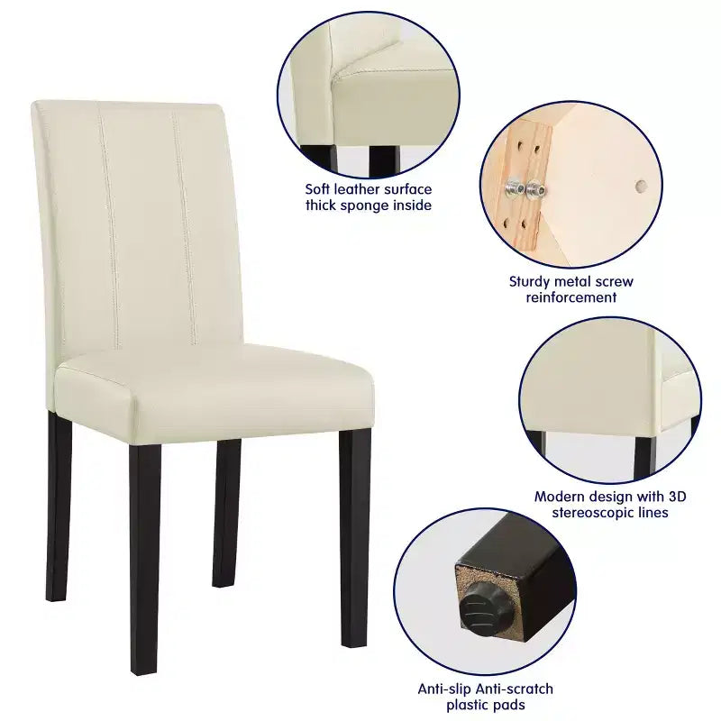 Chaise de salle à manger d'intérieur en similicuir, chaises modernes du milieu du siècle pour la maison