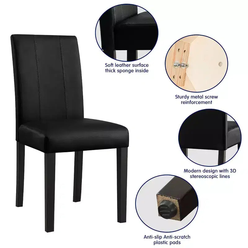 Chaise de salle à manger d'intérieur en similicuir, chaises modernes du milieu du siècle pour la maison
