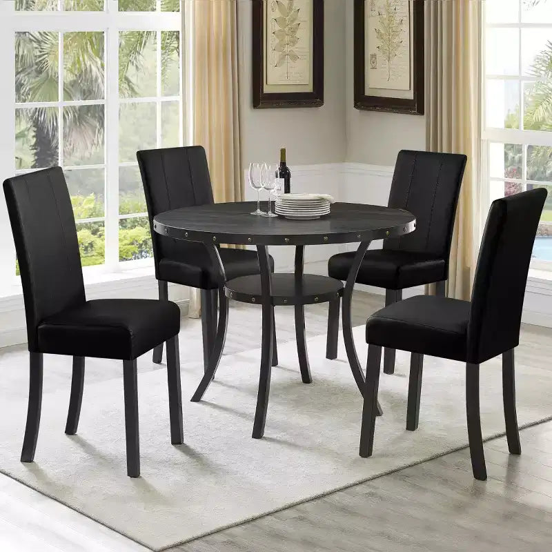 Chaise de salle à manger d'intérieur en similicuir, chaises modernes du milieu du siècle pour la maison