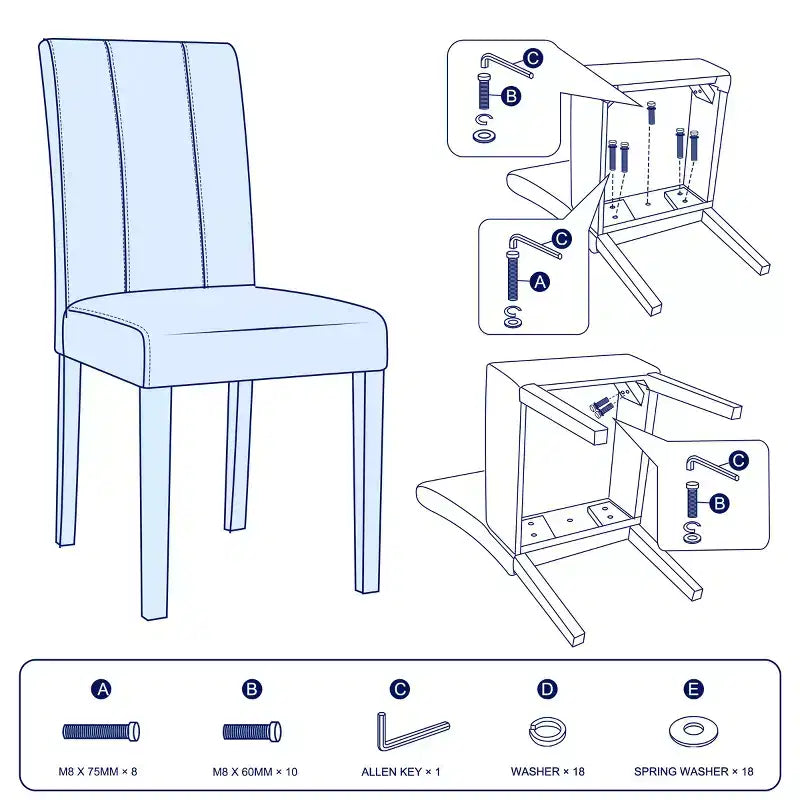 Chaise de salle à manger d'intérieur en similicuir, chaises modernes du milieu du siècle pour la maison