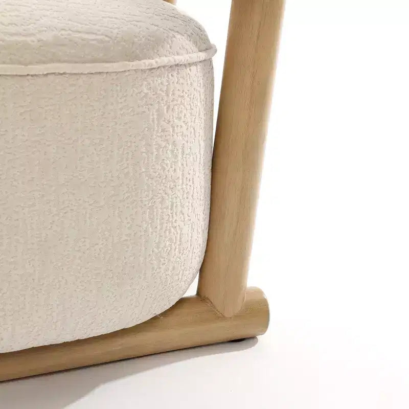 Fauteuil d'appoint dossier U moderne rembourré crème beige