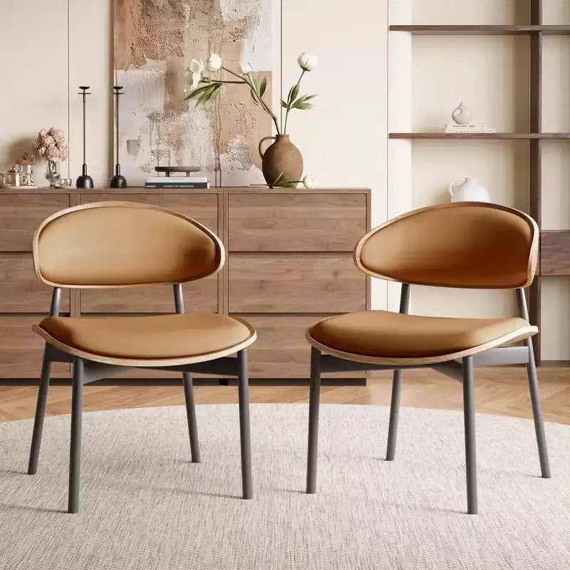 Chaise de salle à manger moderne du milieu du siècle, Chaises de salle à manger de cuisine en similicuir