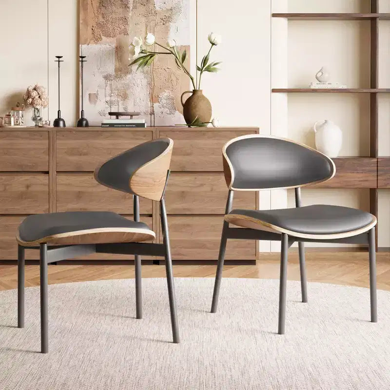 Chaise de salle à manger moderne du milieu du siècle, Chaises de salle à manger de cuisine en similicuir