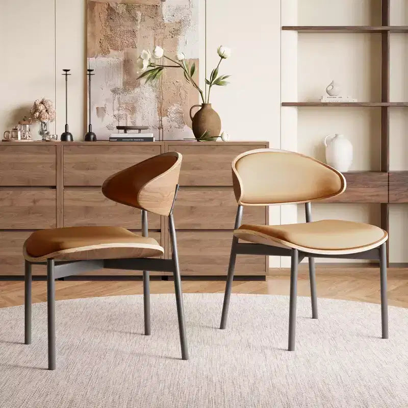 Chaise de salle à manger moderne du milieu du siècle, Chaises de salle à manger de cuisine en similicuir