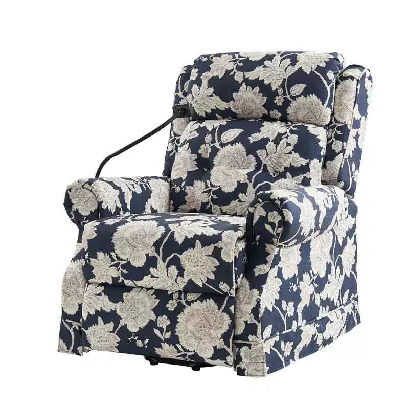 Fauteuil inclinable électrique releveur avec massage, chaleur et appuie-tête manuel