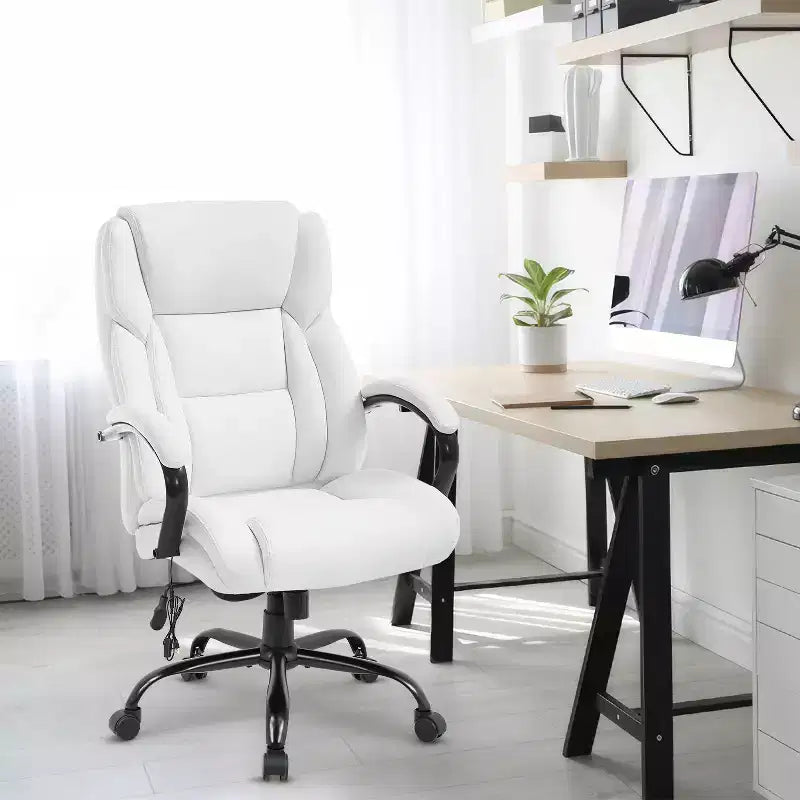 Fauteuil de bureau grande taille 225 kg, fauteuil de direction, fauteuil d'ordinateur avec soutien lombaire