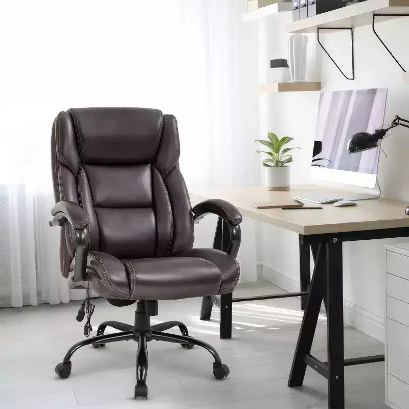 Fauteuil de bureau grande taille 225 kg, fauteuil de direction, fauteuil d'ordinateur avec soutien lombaire