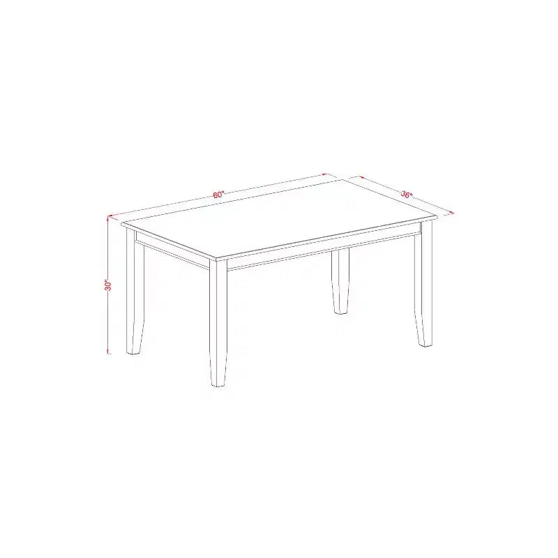 Table de salle à manger rectangulaire 36x60
