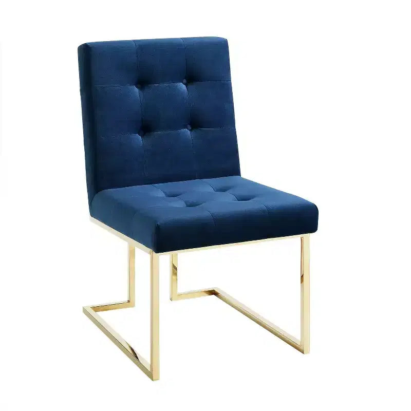 Chaise de salle à manger sans accoudoirs avec cadre en acier inoxydable