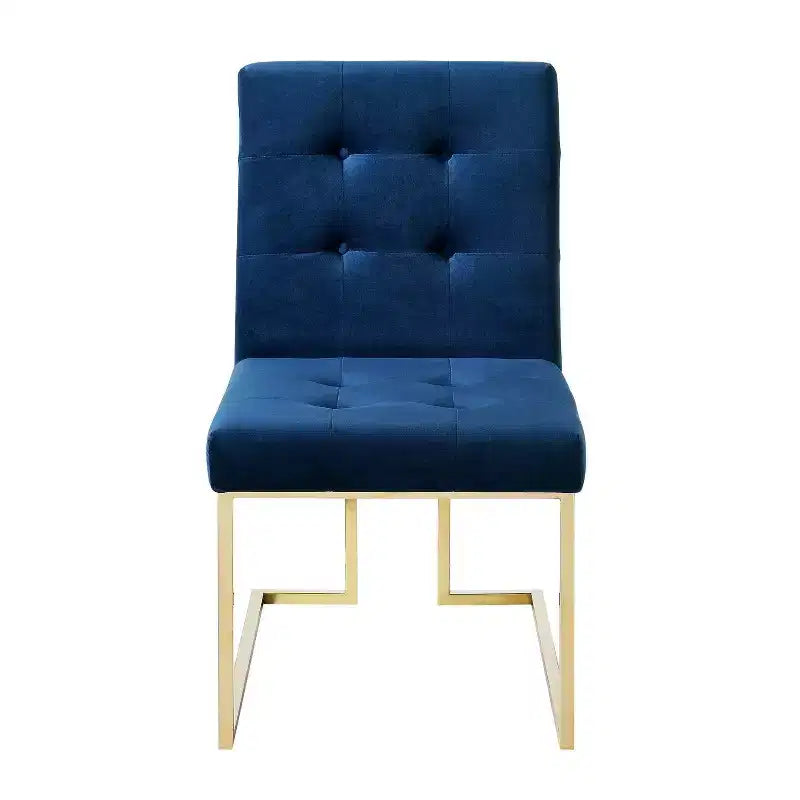 Chaise de salle à manger sans accoudoirs avec cadre en acier inoxydable