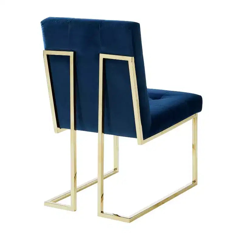 Chaise de salle à manger sans accoudoirs avec cadre en acier inoxydable