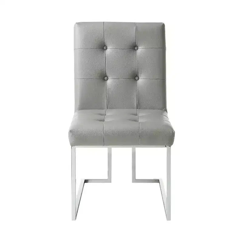 Chaise de salle à manger sans accoudoirs avec cadre en acier inoxydable