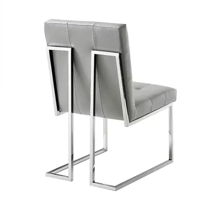Chaise de salle à manger sans accoudoirs avec cadre en acier inoxydable