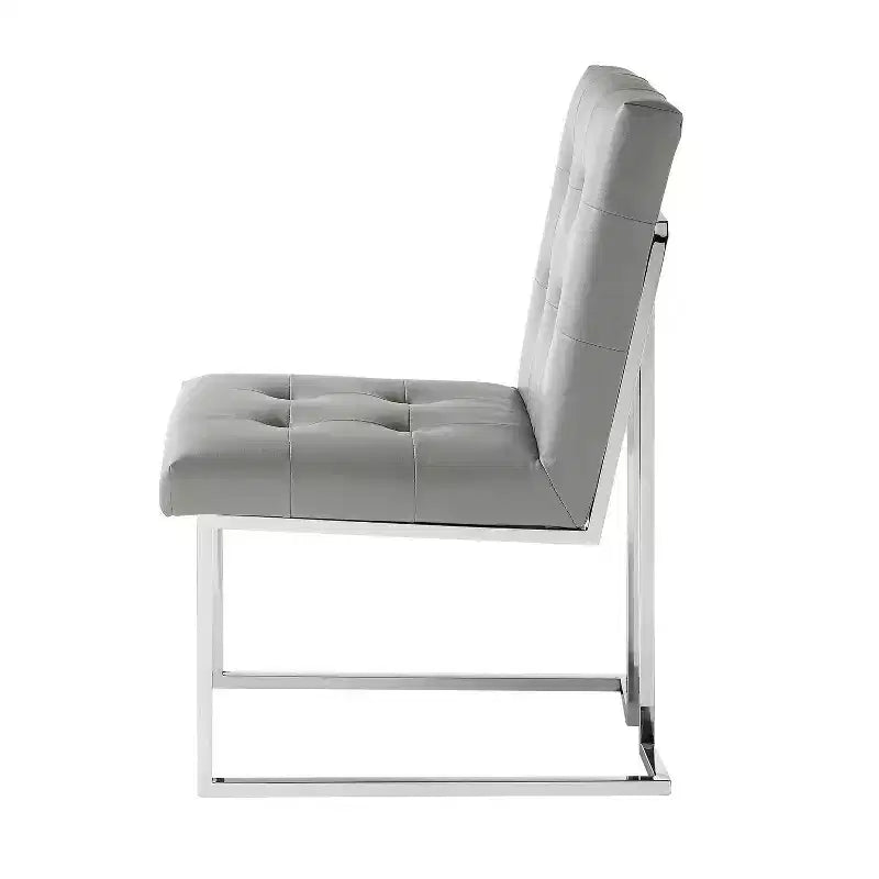 Chaise de salle à manger sans accoudoirs avec cadre en acier inoxydable