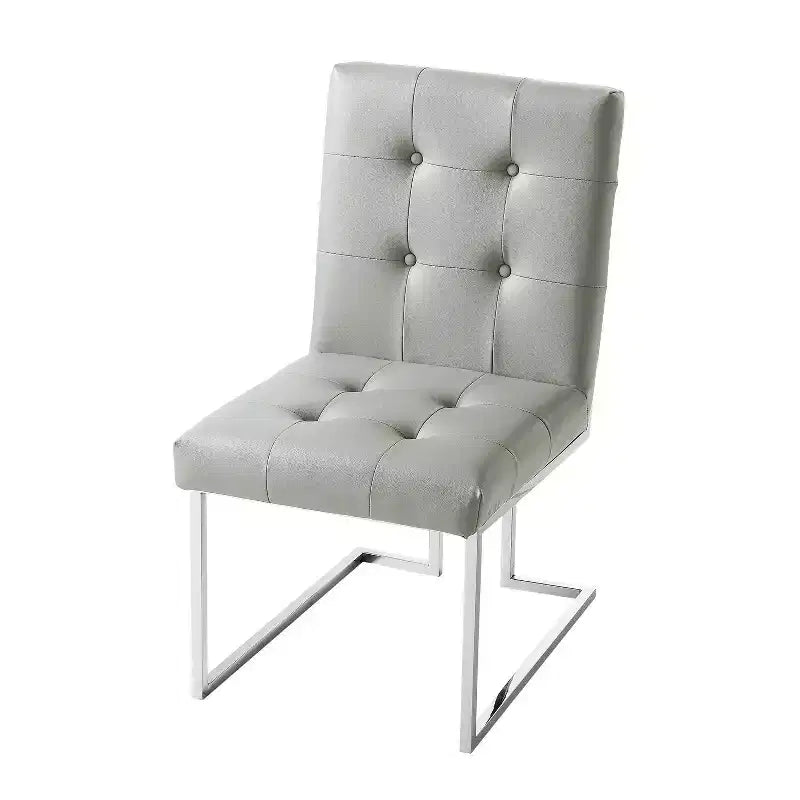 Chaise de salle à manger sans accoudoirs avec cadre en acier inoxydable