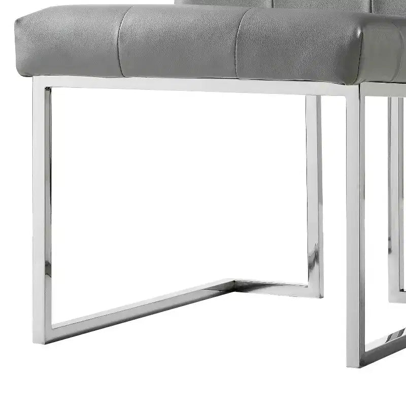 Chaise de salle à manger sans accoudoirs avec cadre en acier inoxydable