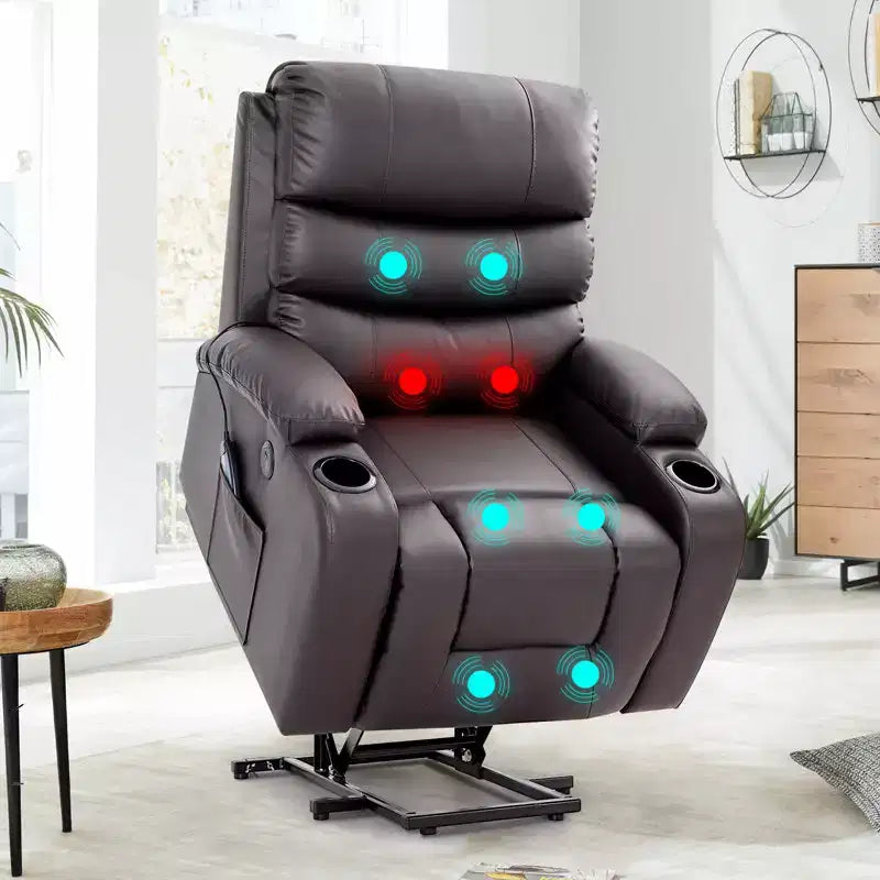 Fauteuil inclinable de massage et chauffant pour personnes âgées