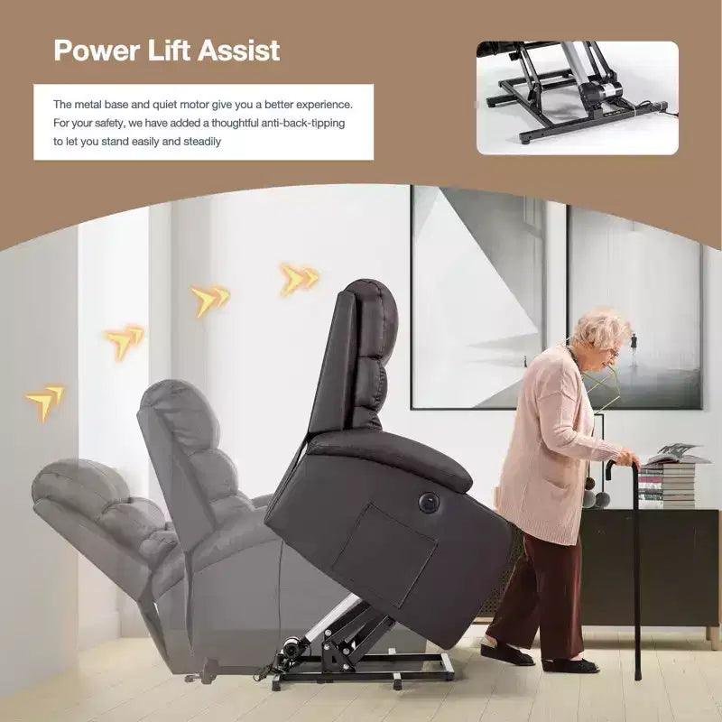 Fauteuil inclinable de massage et chauffant pour personnes âgées