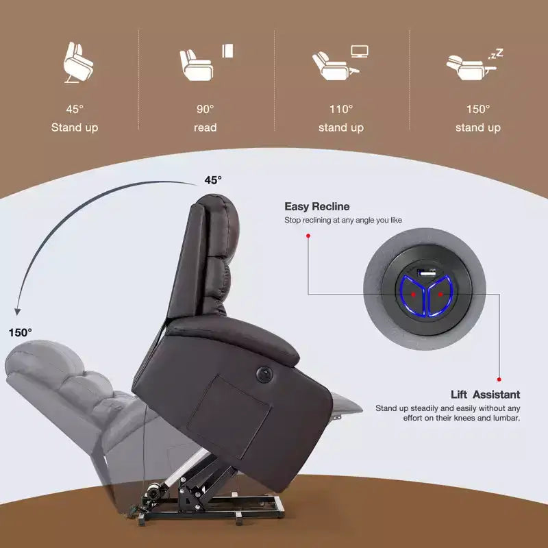 Fauteuil inclinable de massage et chauffant pour personnes âgées
