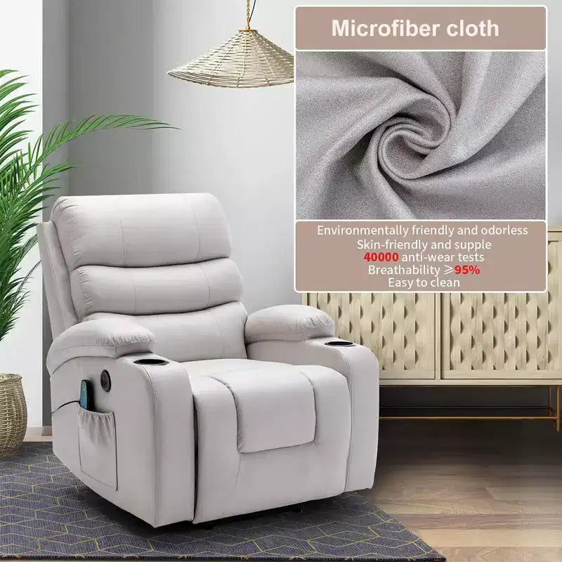 Fauteuil inclinable de massage et chauffant pour personnes âgées