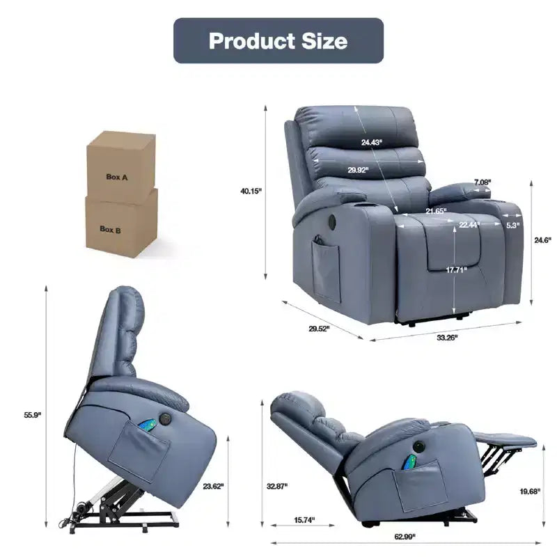 Fauteuil inclinable de massage et chauffant pour personnes âgées
