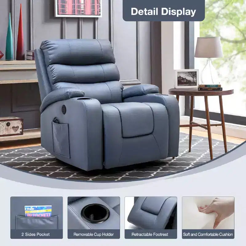 Fauteuil inclinable de massage et chauffant pour personnes âgées