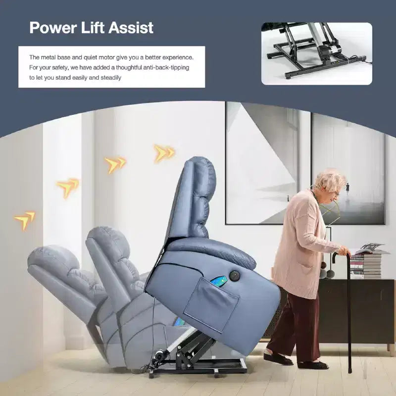 Fauteuil inclinable de massage et chauffant pour personnes âgées