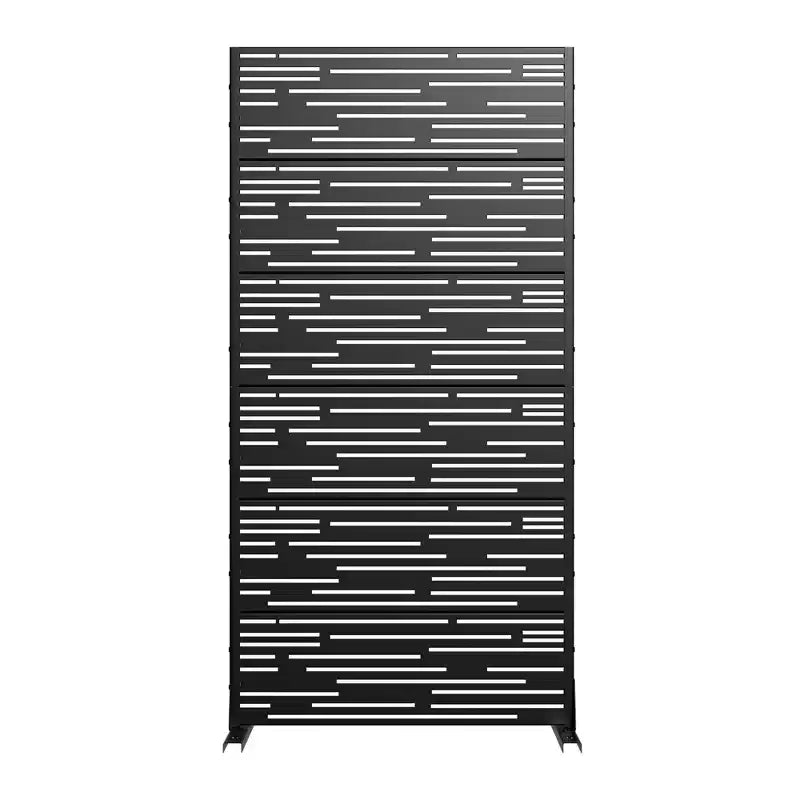 72 H35W Jardinière rectangulaire en métal noir avec treillis, pour patio de café, jardin et balcon