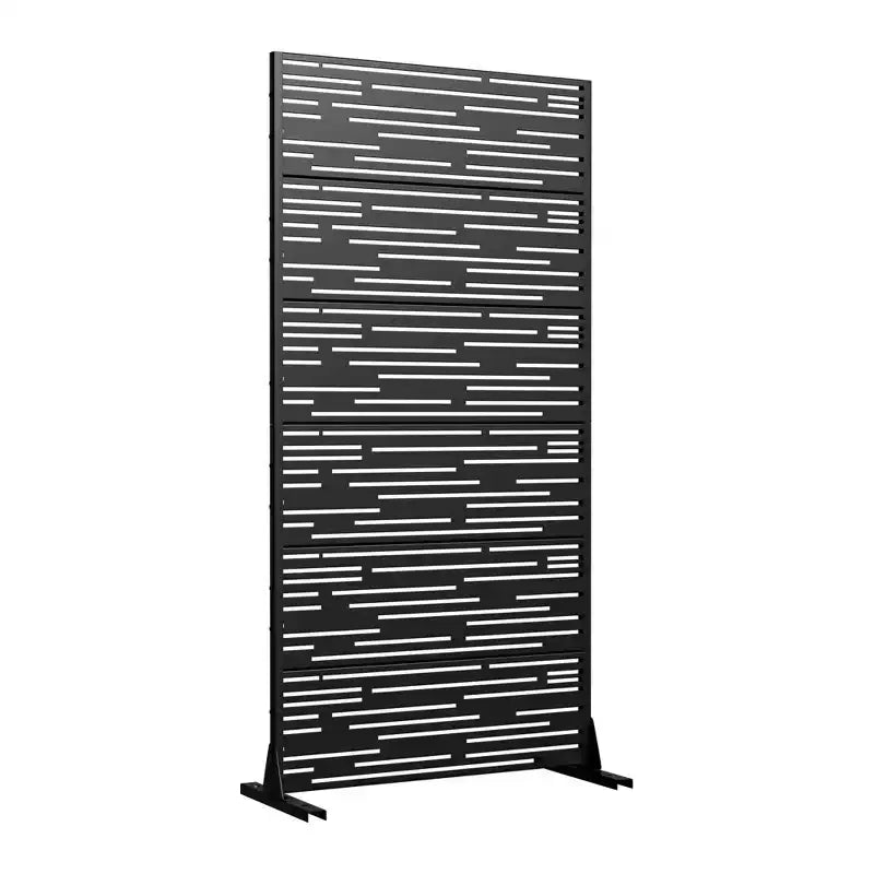72 H35W Jardinière rectangulaire en métal noir avec treillis, pour patio de café, jardin et balcon