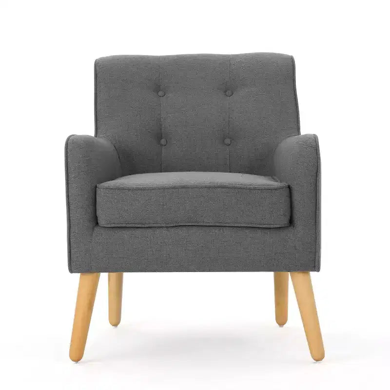 Fauteuil d'appoint capitonné en tissu, style Mid-Century Modern