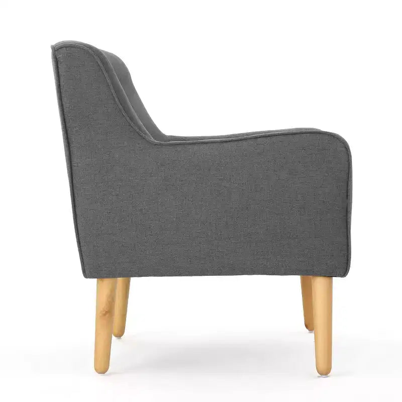 Fauteuil d'appoint capitonné en tissu, style Mid-Century Modern