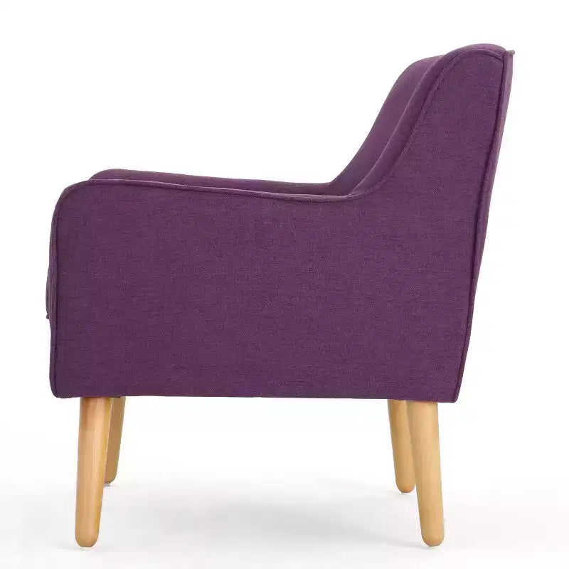 Fauteuil d'appoint capitonné en tissu, style Mid-Century Modern