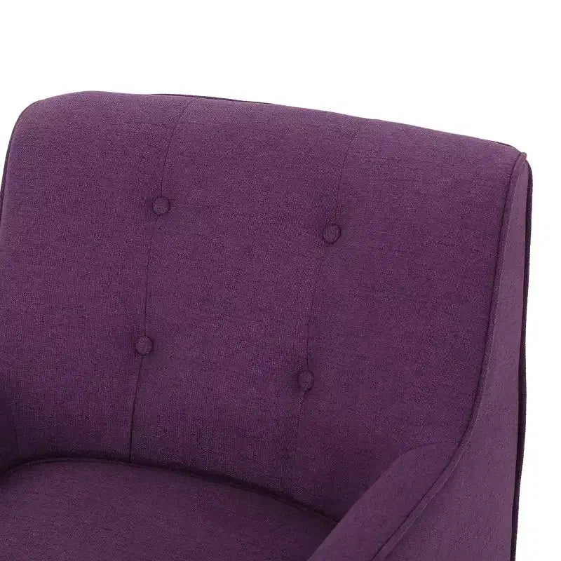 Fauteuil d'appoint capitonné en tissu, style Mid-Century Modern