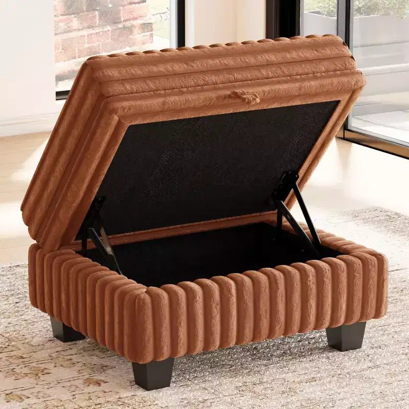 Ottoman en velours côtelé avec rangement pour canapé modulable