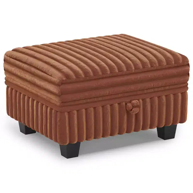 Ottoman en velours côtelé avec rangement pour canapé modulable