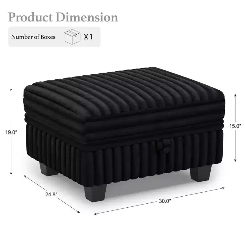 Ottoman en velours côtelé avec rangement pour canapé modulable