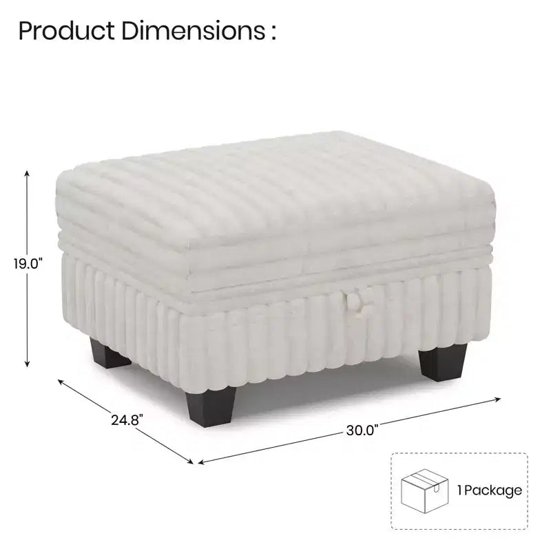 Ottoman en velours côtelé avec rangement pour canapé modulable